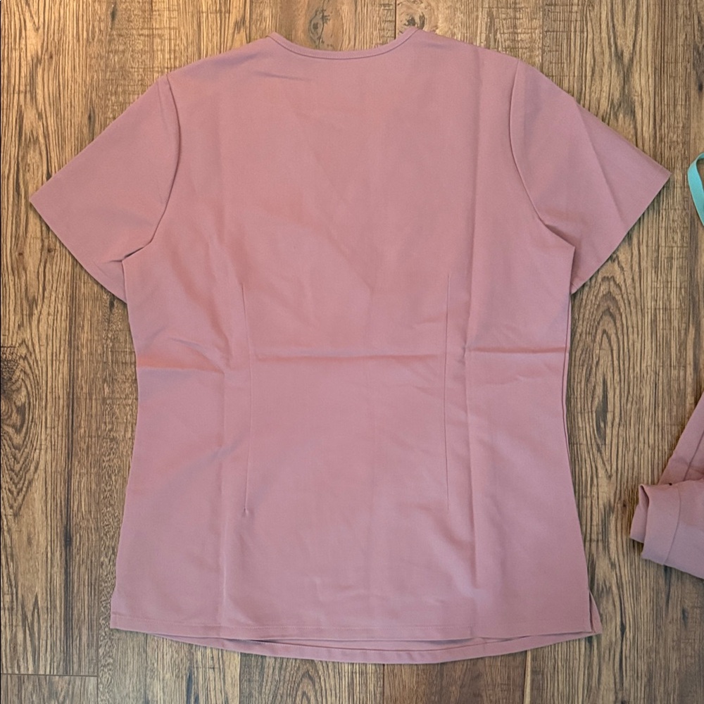 Figs Mauve Scrub Set with Teal Accents - Picture 3 of 5
